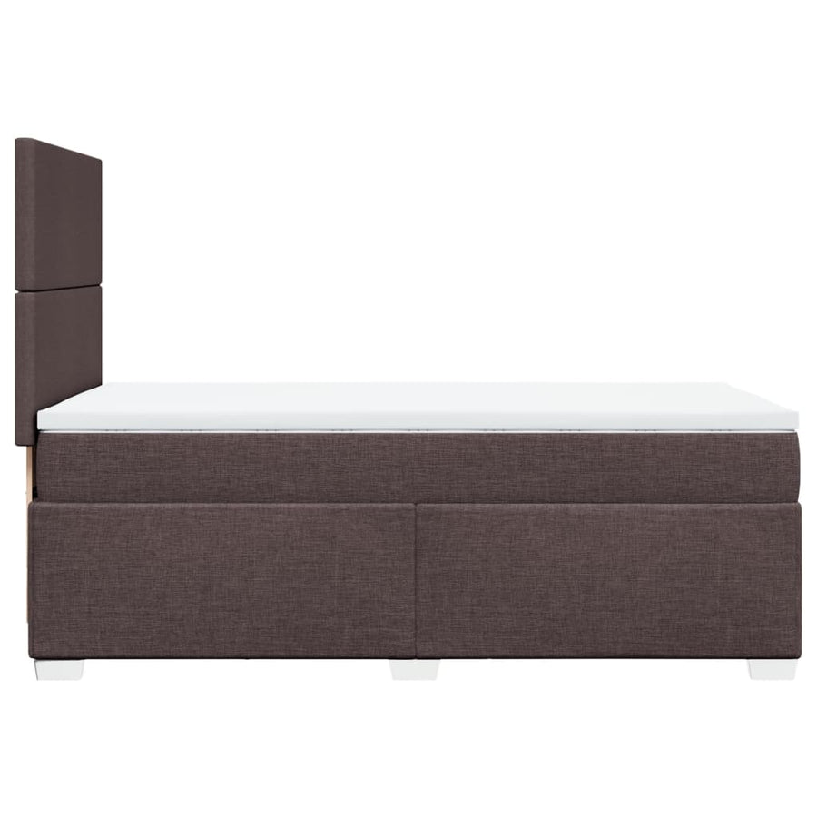 Boxspring met matras stof donkerbruin 100x200 cm