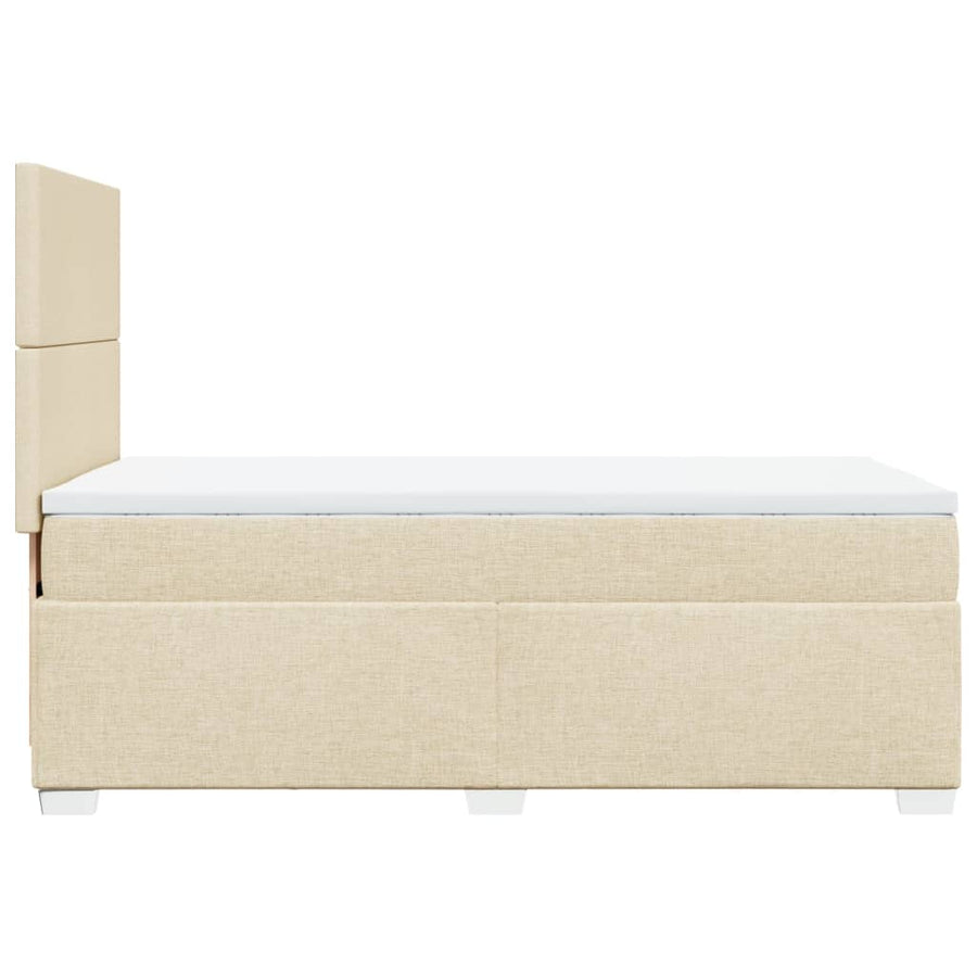 Boxspring met matras stof crèmekleurig 100x200 cm