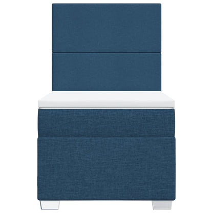 Boxspring met matras stof blauw 100x200 cm
