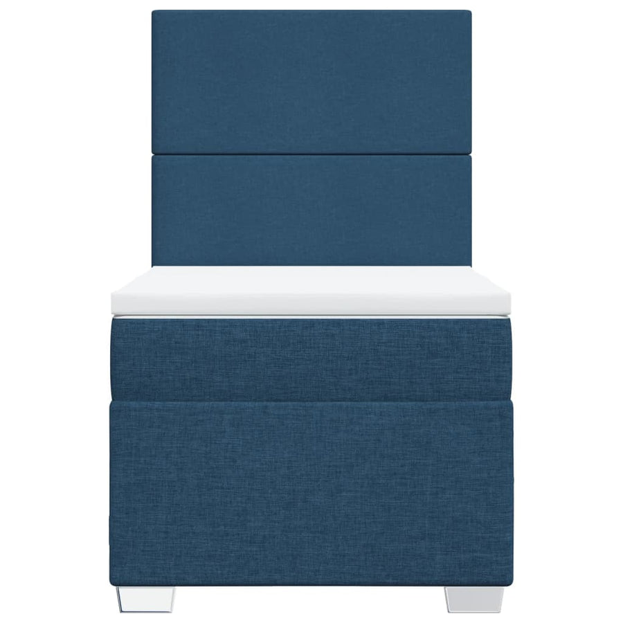 Boxspring met matras stof blauw 100x200 cm