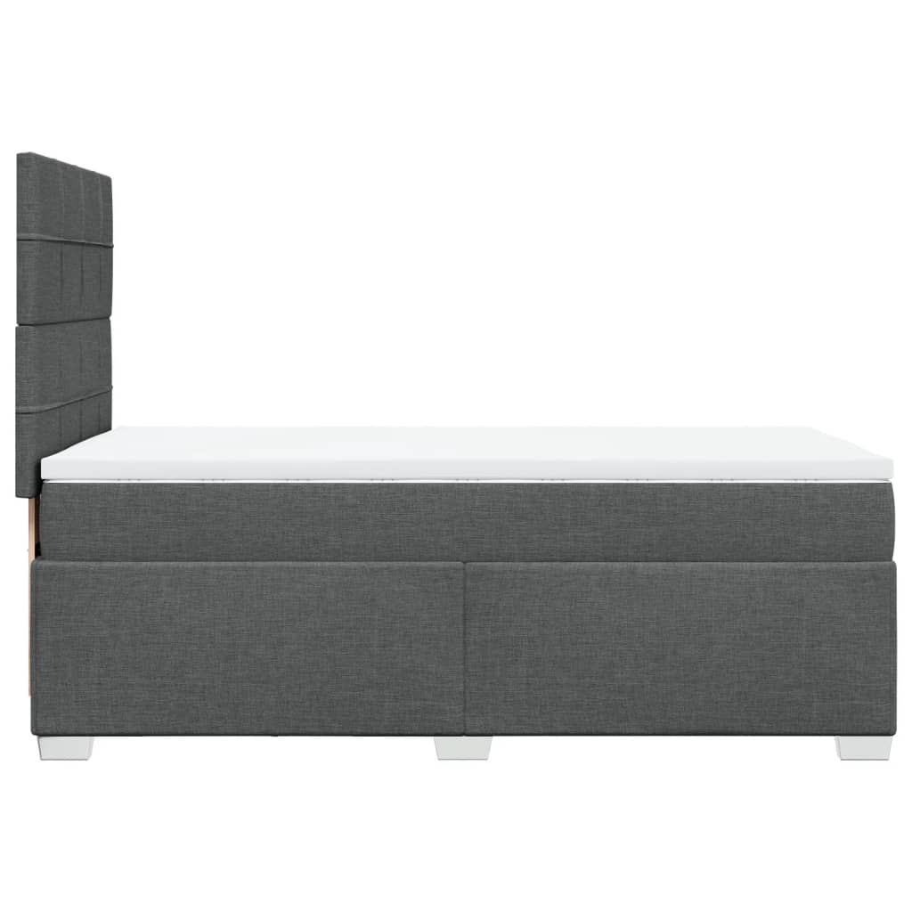 Boxspring met matras stof donkergrijs 100x200 cm