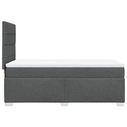 Boxspring met matras stof donkergrijs 100x200 cm