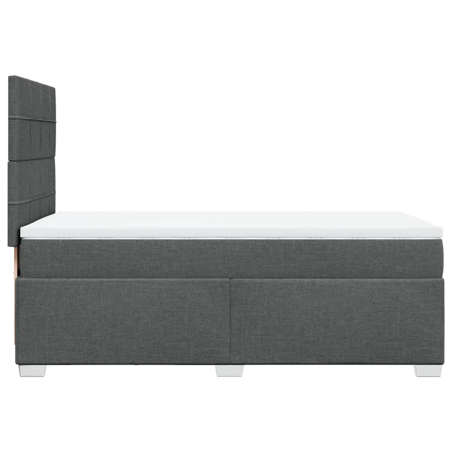 Boxspring met matras stof donkergrijs 100x200 cm