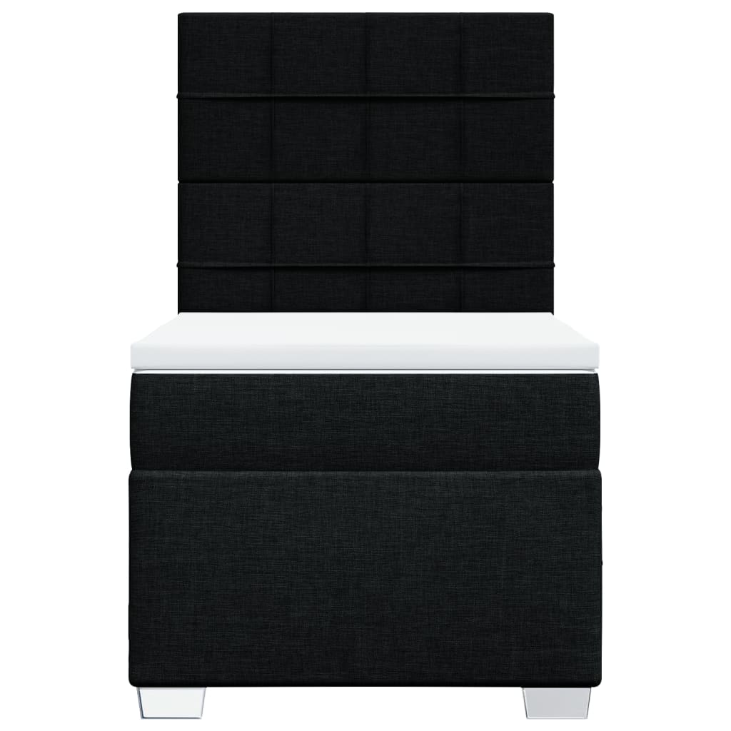 Boxspring met matras stof zwart 100x200 cm