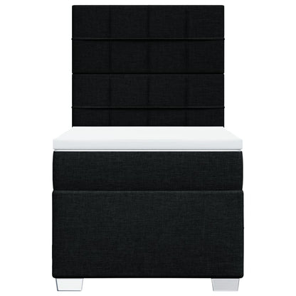 Boxspring met matras stof zwart 100x200 cm