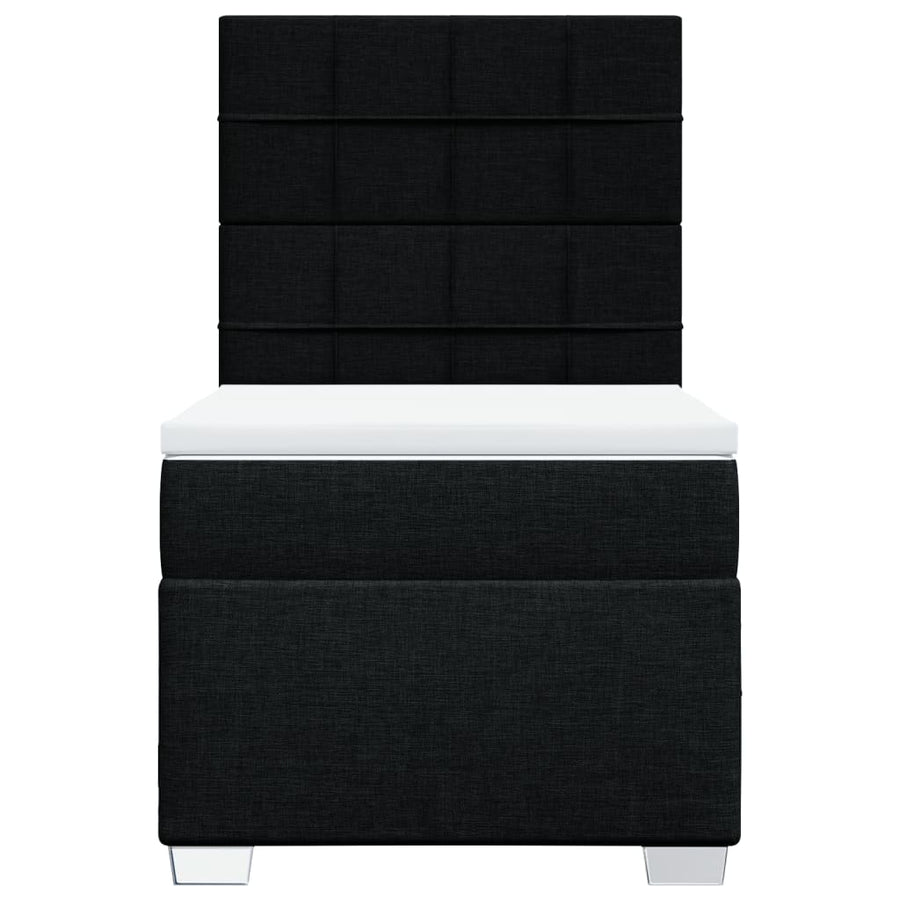 Boxspring met matras stof zwart 100x200 cm