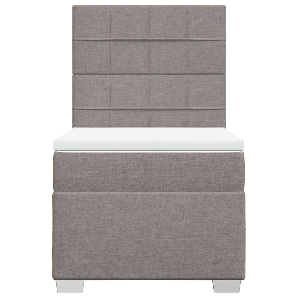 Boxspring met matras stof taupe 100x200 cm