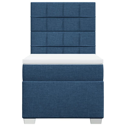 Boxspring met matras stof blauw 100x200 cm