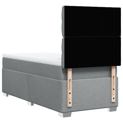 Boxspring met matras stof lichtgrijs 100x200 cm