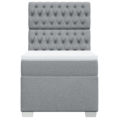 Boxspring met matras stof lichtgrijs 100x200 cm