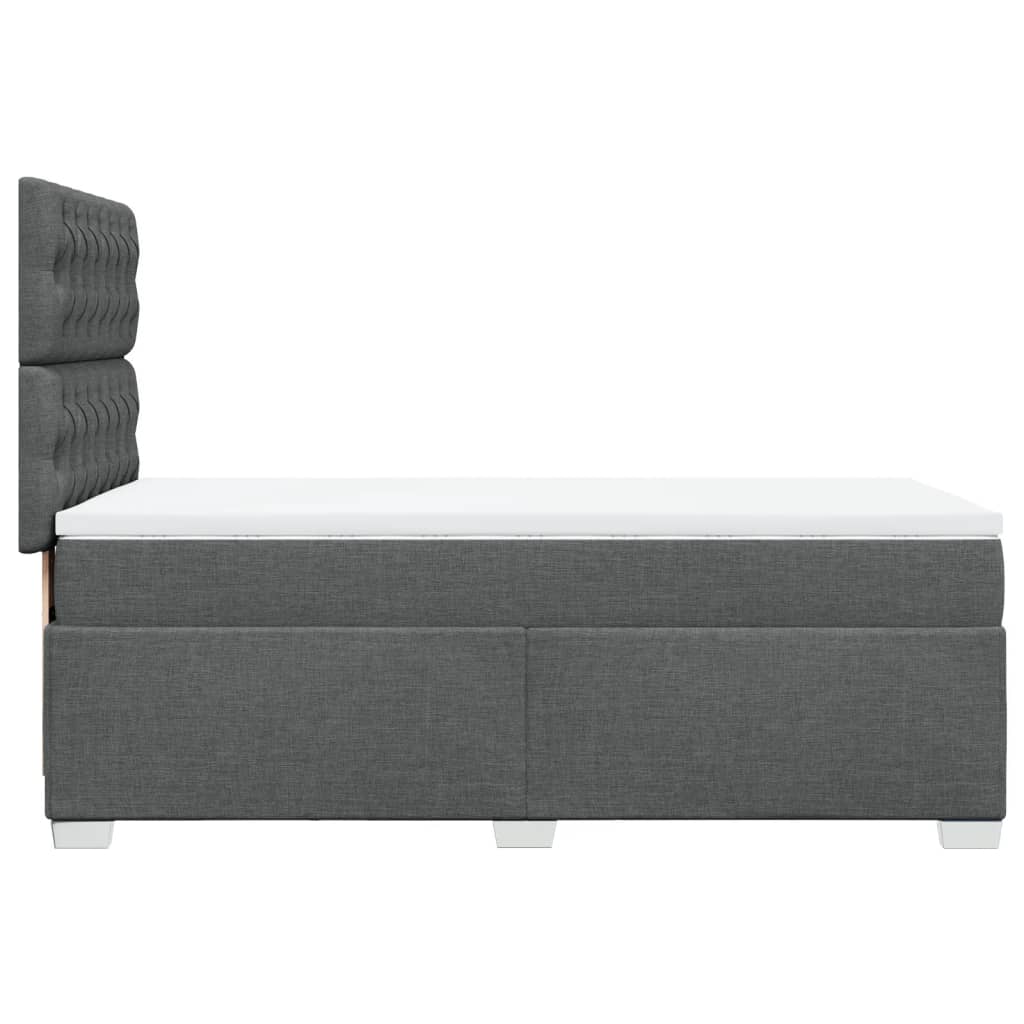 Boxspring met matras stof donkergrijs 100x200 cm