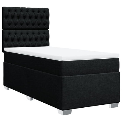 Boxspring met matras stof zwart 100x200 cm
