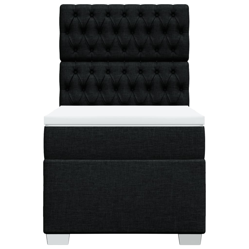Boxspring met matras stof zwart 100x200 cm