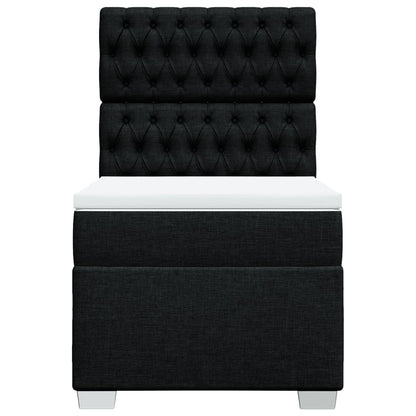 Boxspring met matras stof zwart 100x200 cm