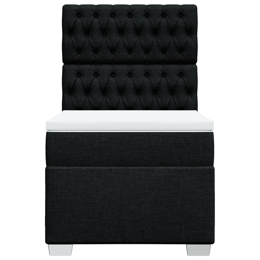 Boxspring met matras stof zwart 100x200 cm