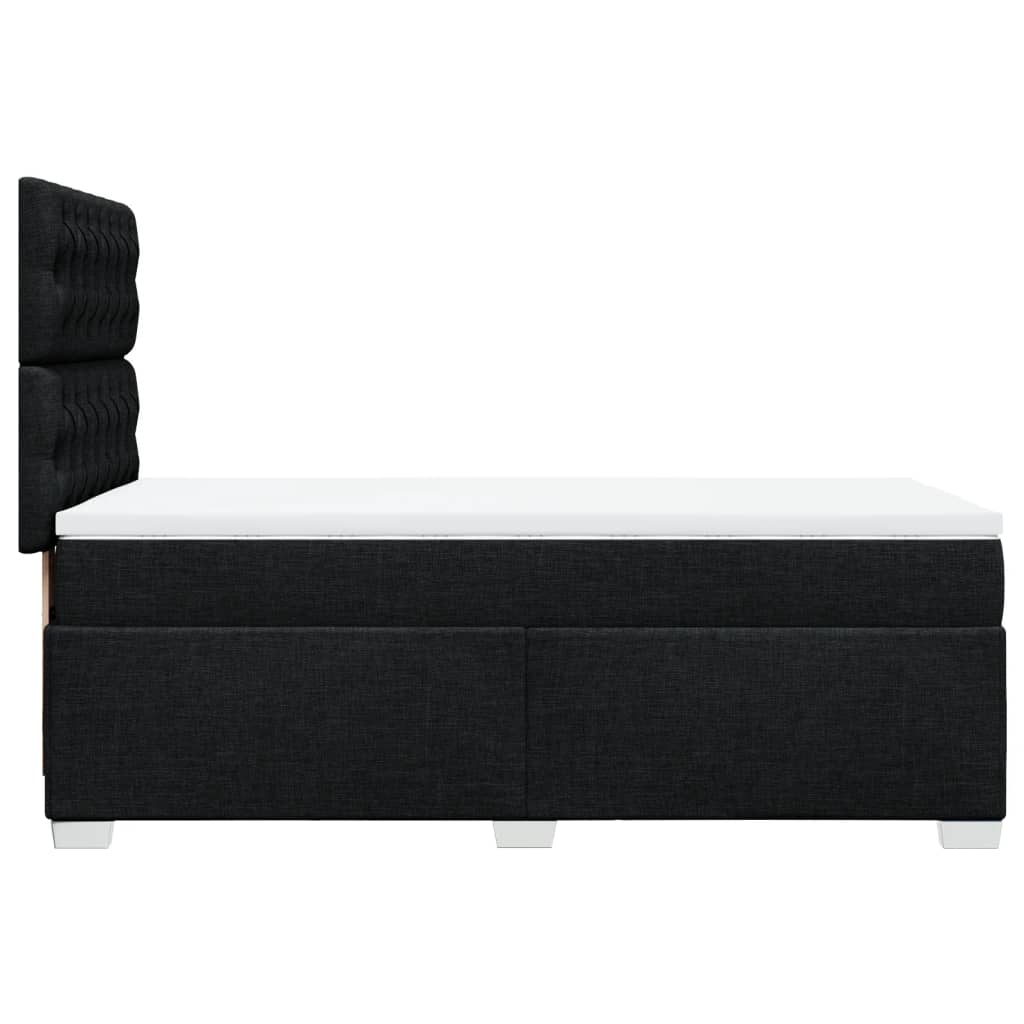 Boxspring met matras stof zwart 100x200 cm