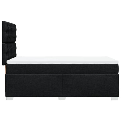 Boxspring met matras stof zwart 100x200 cm