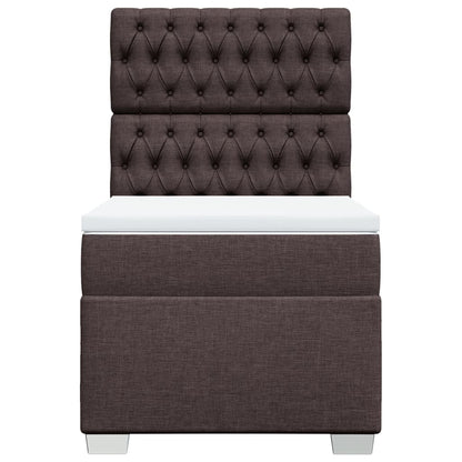 Boxspring met matras stof donkerbruin 100x200 cm