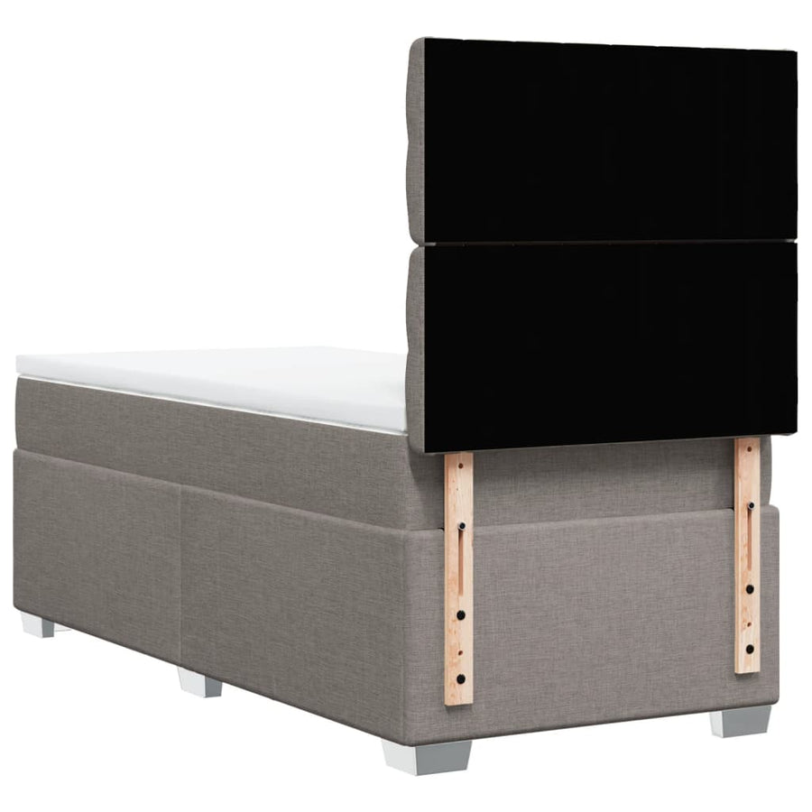 Boxspring met matras stof taupe 100x200 cm