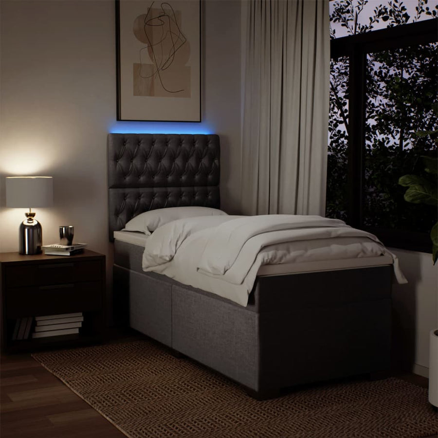 Boxspring met matras stof taupe 100x200 cm