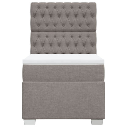 Boxspring met matras stof taupe 100x200 cm