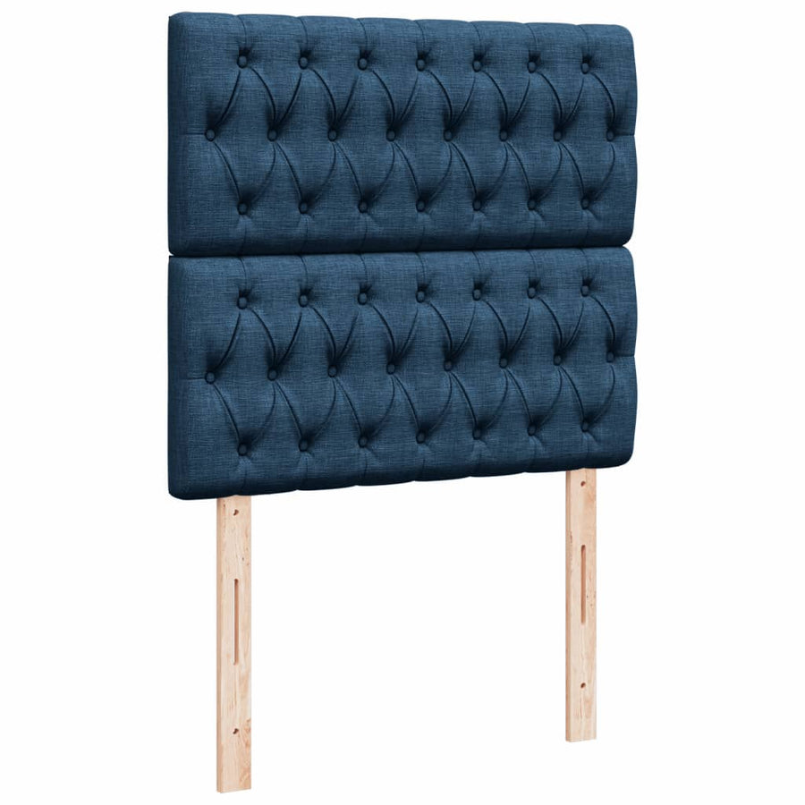 Boxspring met matras stof blauw 100x200 cm