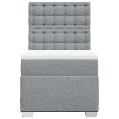 Boxspring met matras stof lichtgrijs 100x200 cm