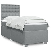 Boxspring 100x200 cm lichtgrijs met matras
