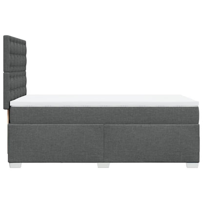 Boxspring met matras stof donkergrijs 100x200 cm