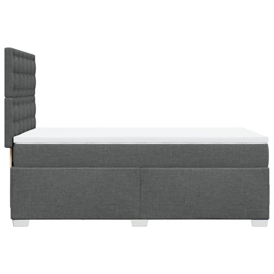 Boxspring met matras stof donkergrijs 100x200 cm