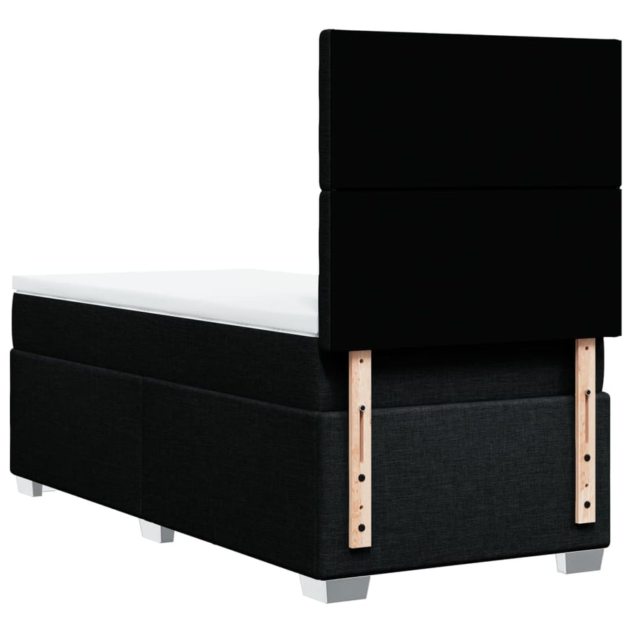 Boxspring met matras stof zwart 100x200 cm