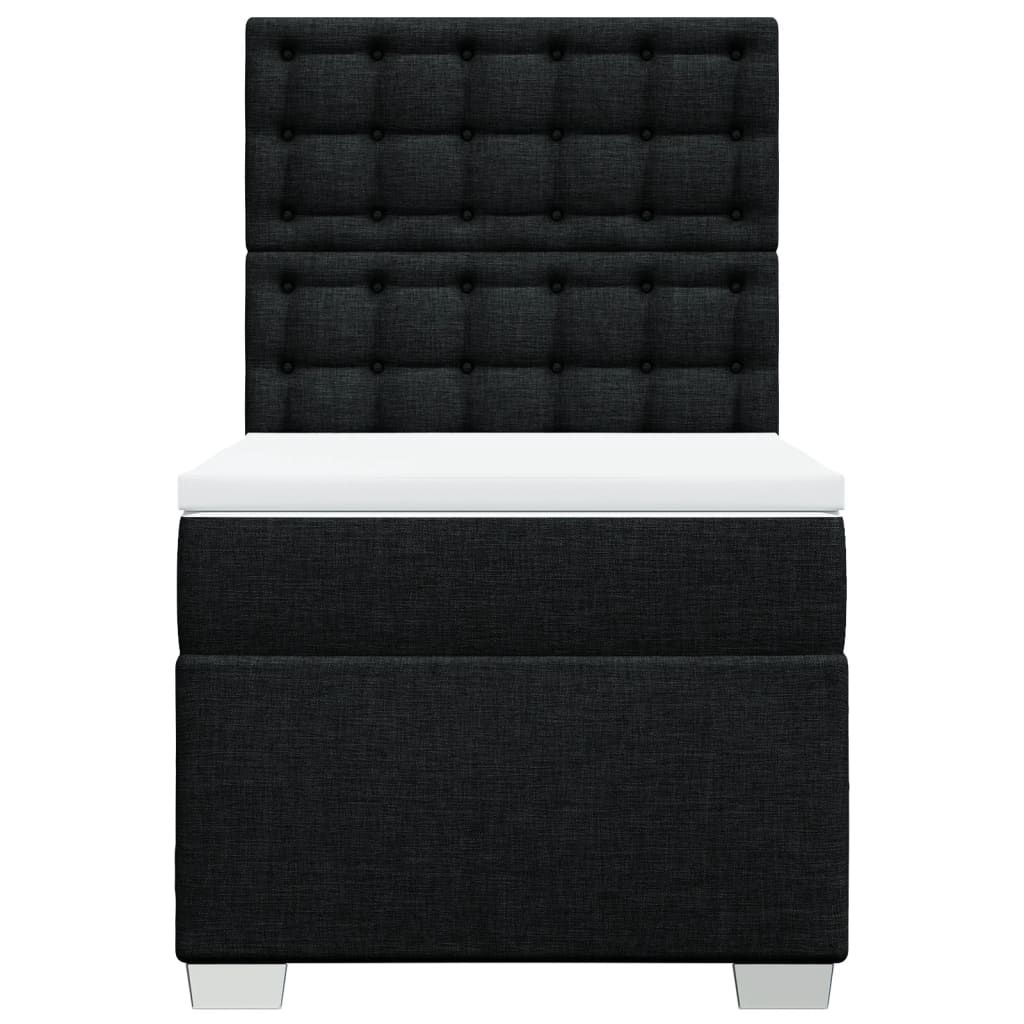 Boxspring met matras stof zwart 100x200 cm