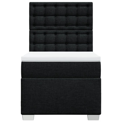 Boxspring met matras stof zwart 100x200 cm