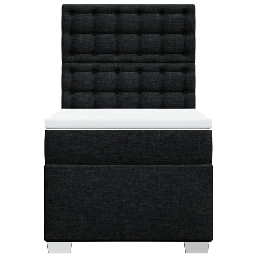 Boxspring met matras stof zwart 100x200 cm
