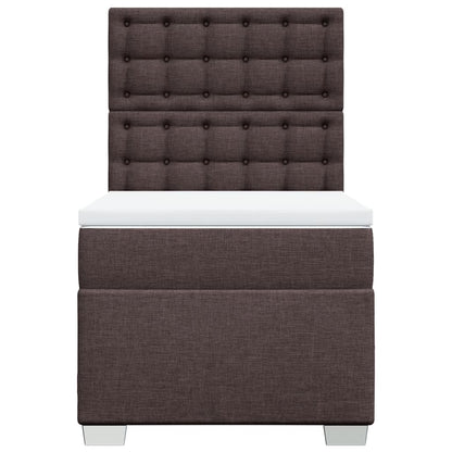 Boxspring met matras stof donkerbruin 100x200 cm