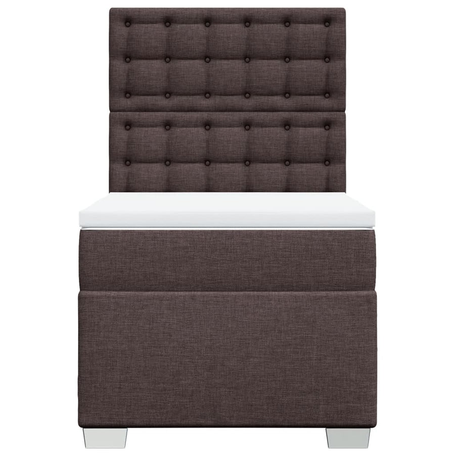 Boxspring met matras stof donkerbruin 100x200 cm