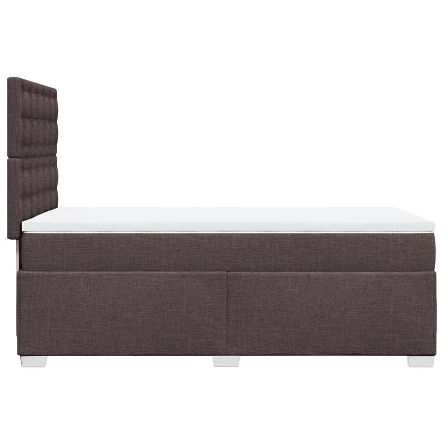 Boxspring met matras stof donkerbruin 100x200 cm