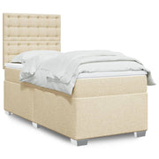 Boxspring met matras 100x200 cm crèmekleurig