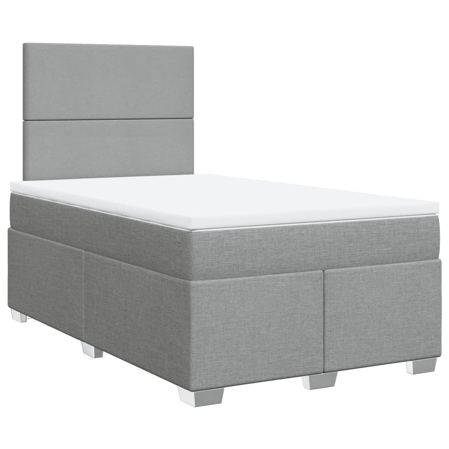 Boxspring met matras stof lichtgrijs 120x190 cm