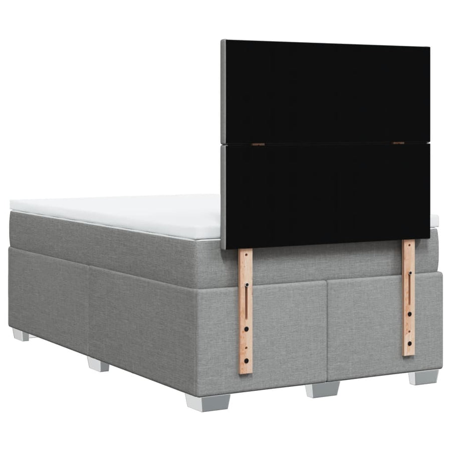 Boxspring met matras stof lichtgrijs 120x190 cm