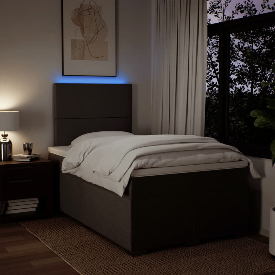 Boxspring met matras stof lichtgrijs 120x190 cm