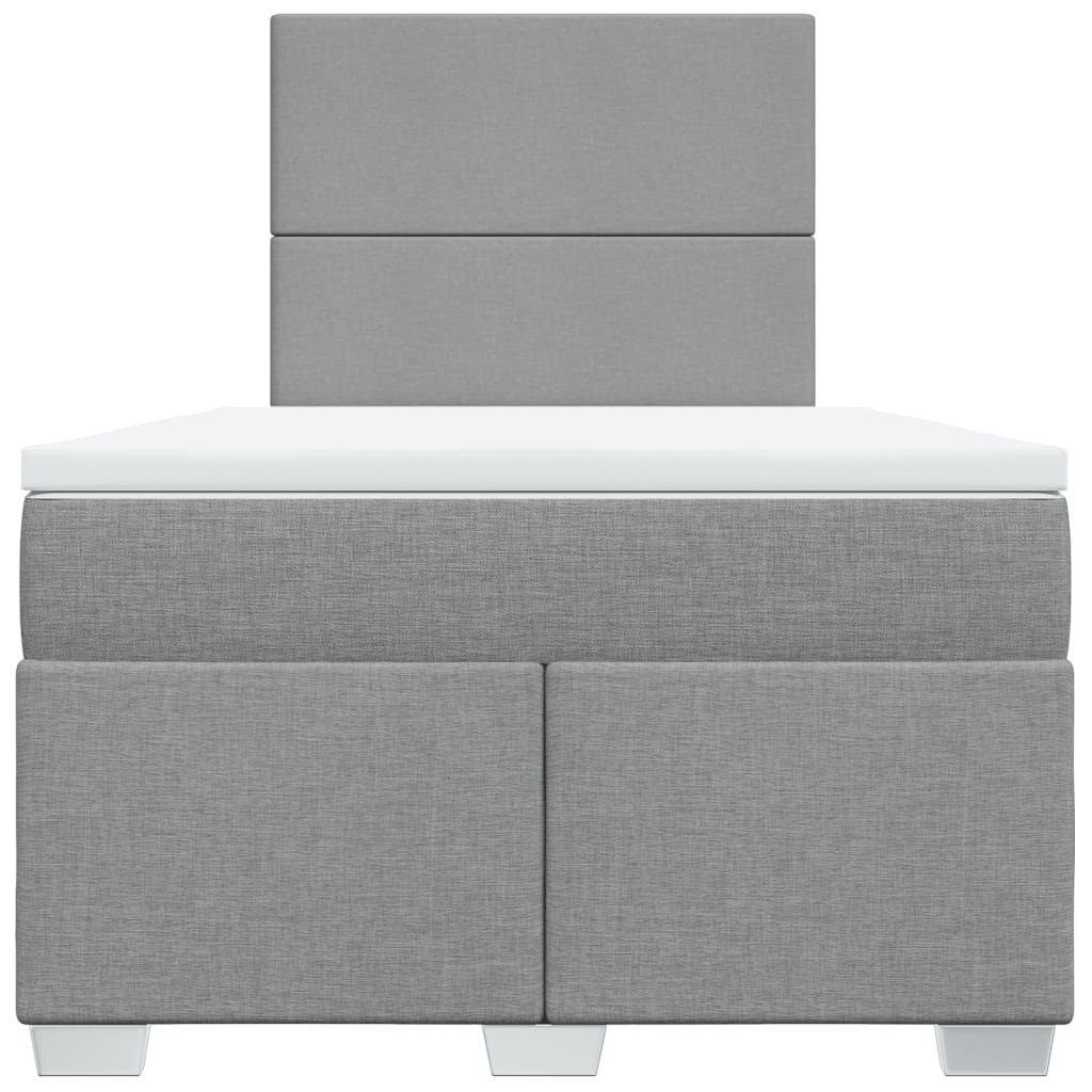 Boxspring met matras stof lichtgrijs 120x190 cm