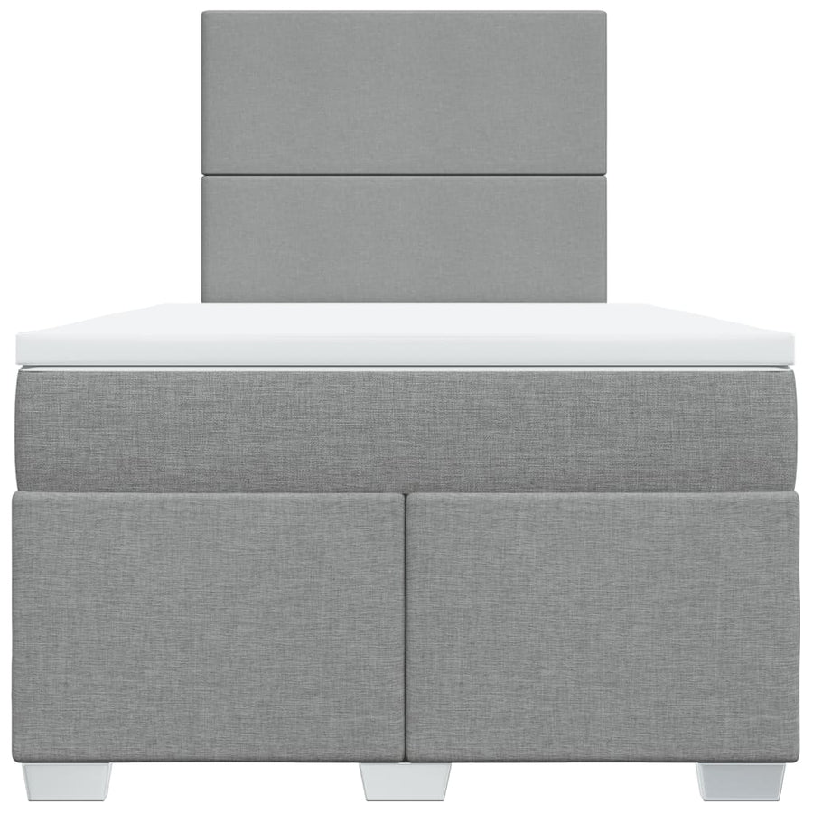 Boxspring met matras stof lichtgrijs 120x190 cm