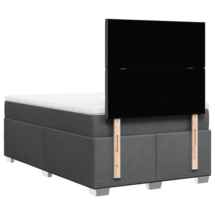 Boxspring met matras stof donkergrijs 120x190 cm