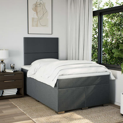 Boxspring met matras stof donkergrijs 120x190 cm