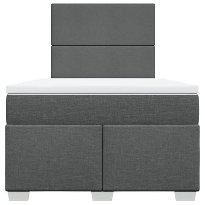 Boxspring met matras stof donkergrijs 120x190 cm