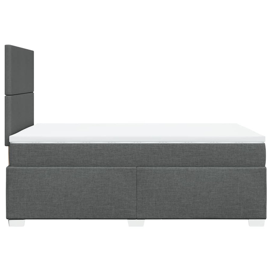 Boxspring met matras stof donkergrijs 120x190 cm