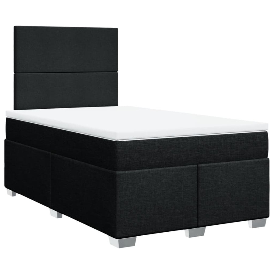 Boxspring met matras stof zwart 120x190 cm