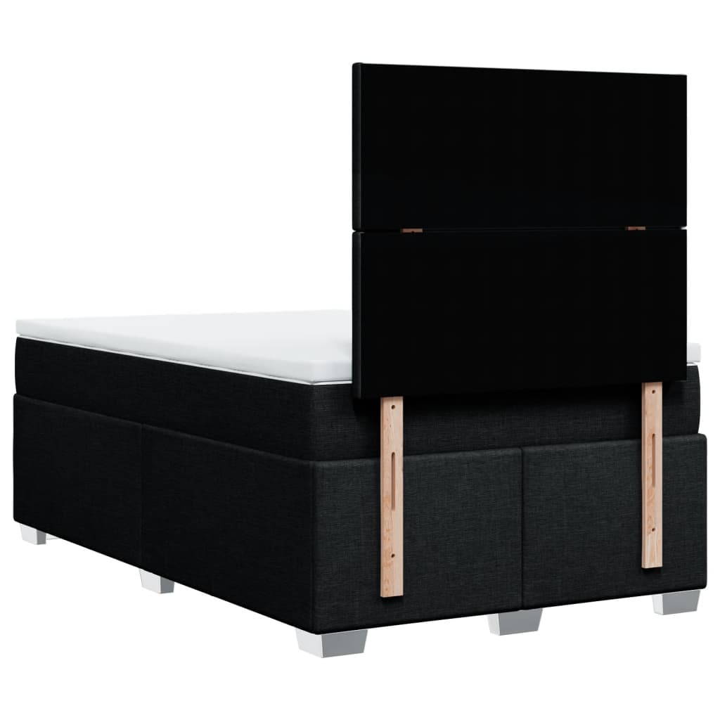 Boxspring met matras stof zwart 120x190 cm