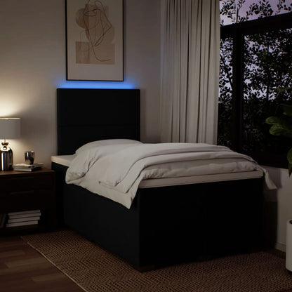 Boxspring met matras stof zwart 120x190 cm
